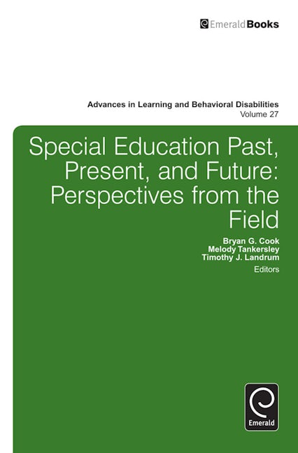 Book cover image for Special education past, present, and future ISBN: 9781783508358